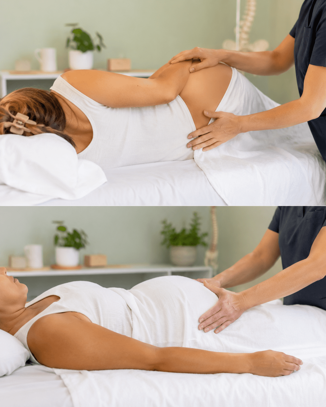 Side-lying pregnancy massage